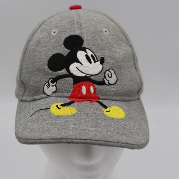 Disney Mickey Mouse Gray Adjustable Baseball Hat Cap OSFM - Picture 1 of 10
